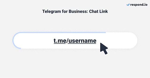 Esta é uma imagem que mostra como cada bot do Telegram vem com um link de chat no formato t.me/username. Por isso, é importante que o nome de usuário do bot reflita sua marca.