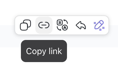 Copy link option in message actions menu.
