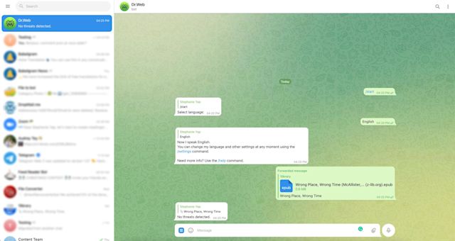 This is a screenshot that shows how to use Dr Web to scan your documents for viruses.