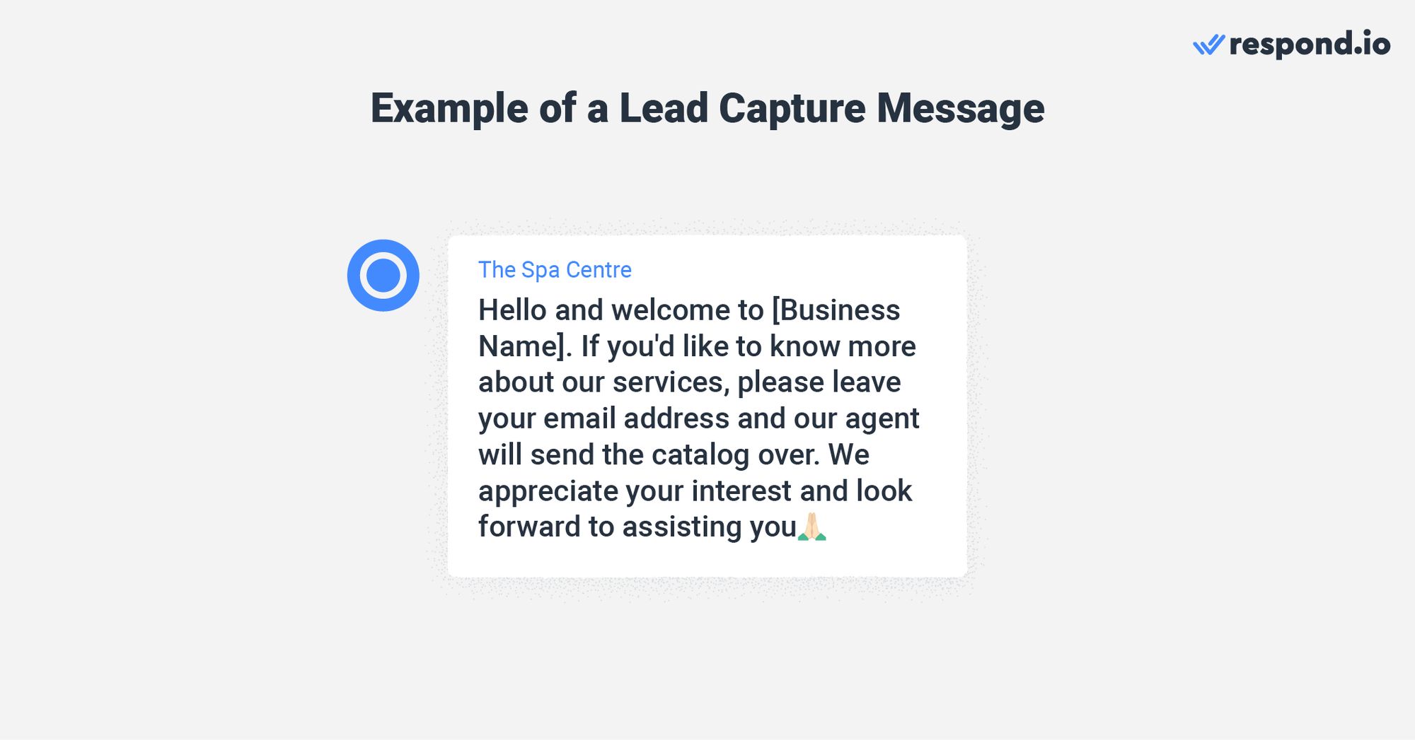 This is an image that shows welcome message for new instagram followers with a lead capture message. 