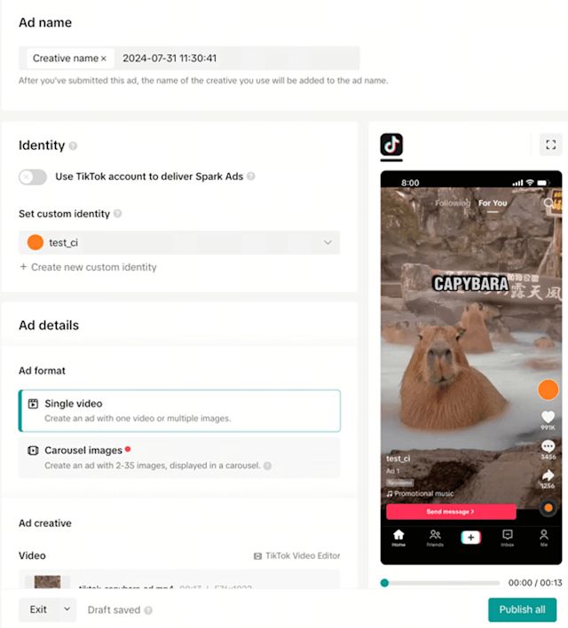 Step 3: Build the creative for your TikTok lead gen ads that will resonate with your customers