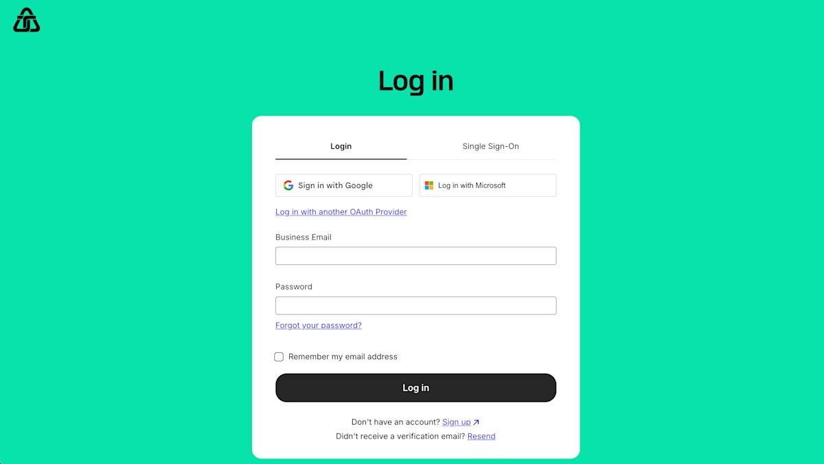 Login screen of Telnyx.com