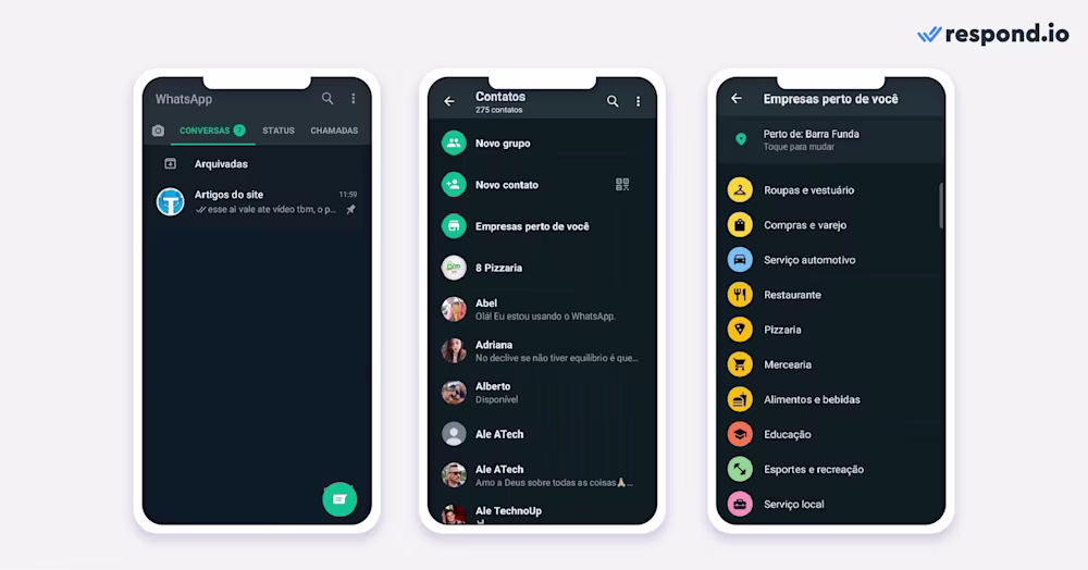 This picture shows how WhatsApp reinvents yellow pages by adding an in-app business directory