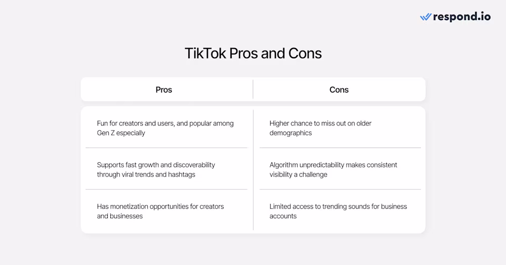 Ưu và nhược điểm của việc sử dụng TikTok như một doanh nghiệp hoặc người sáng tạo nội dung