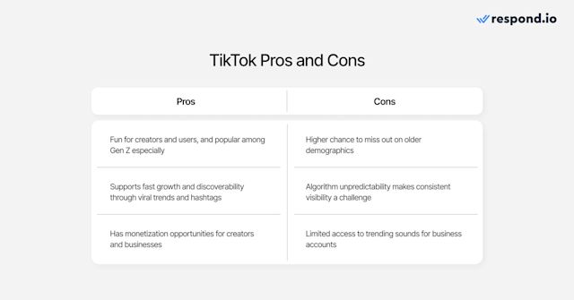 The pros and cons of using TikTok as a business or content creator
