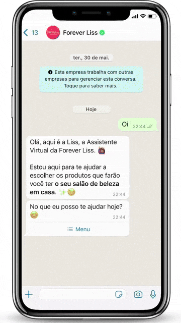 This image shows how Forever Liss creates a memorable Shopping WhatsApp experience.