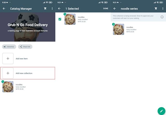imagine showing Catalog collection on app whatsapp business