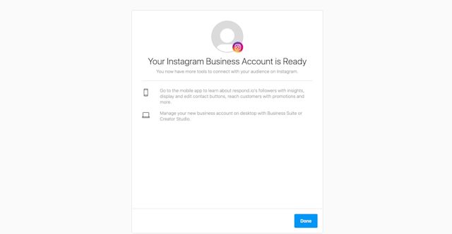 Click Done. And just like that, your Instagram Business Account is ready. 