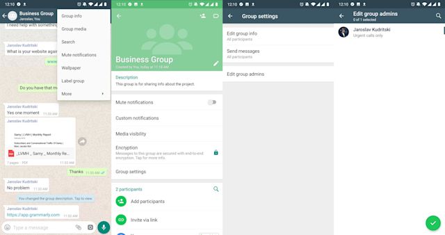This is a picture showing how you edit WhatsApp Group Admins