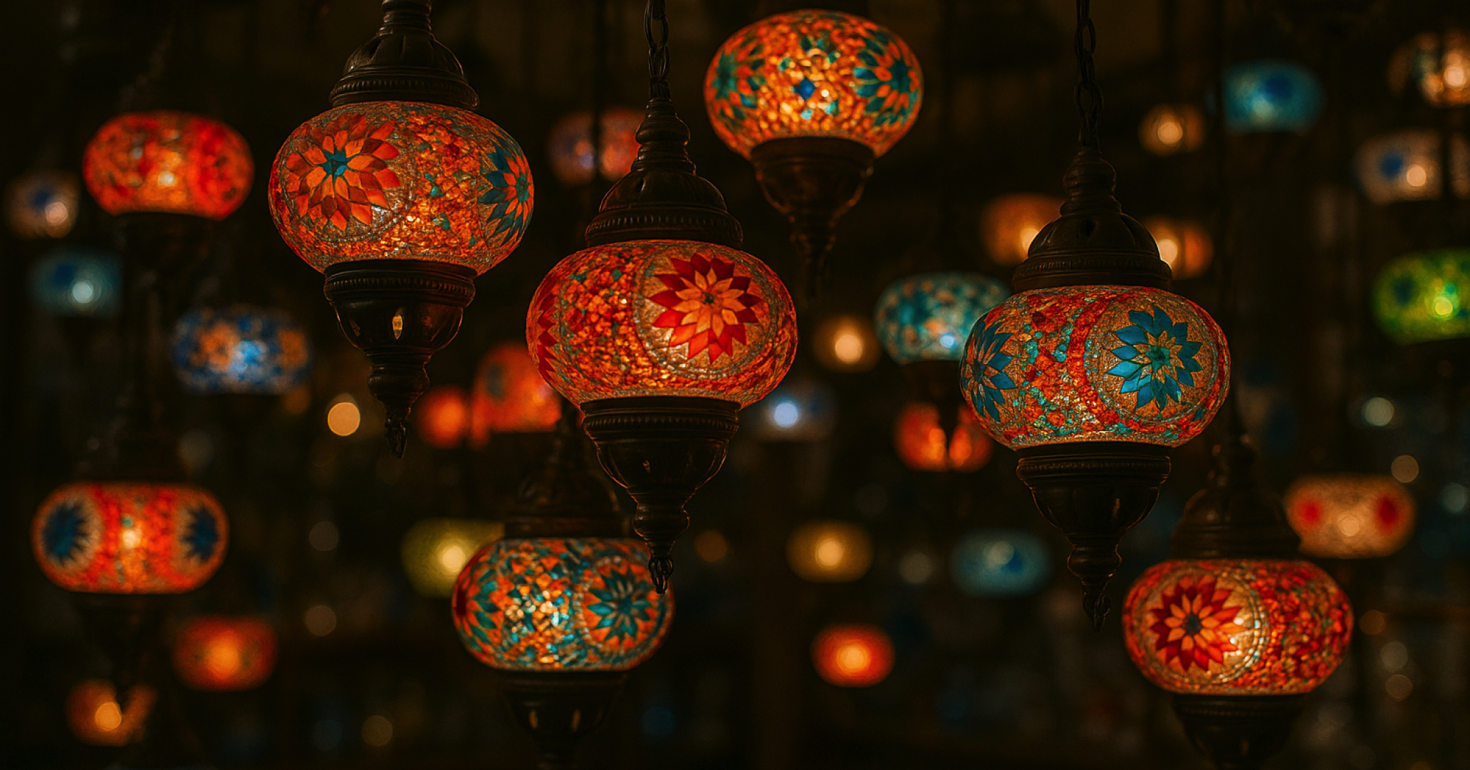 decorative image of colorful lanterns