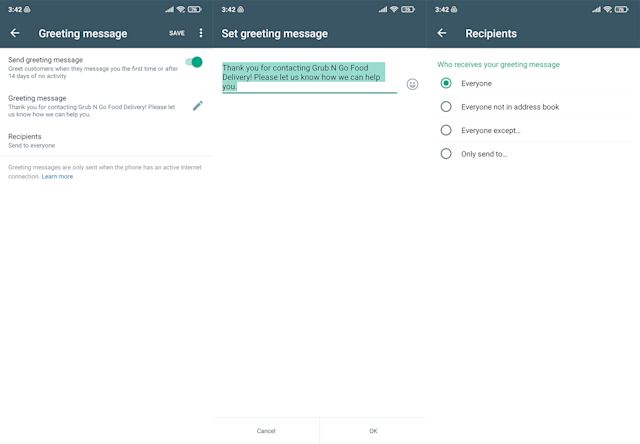 how to edit a greeting message