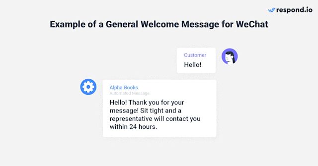 This is an example of a general welcome message for wechat.