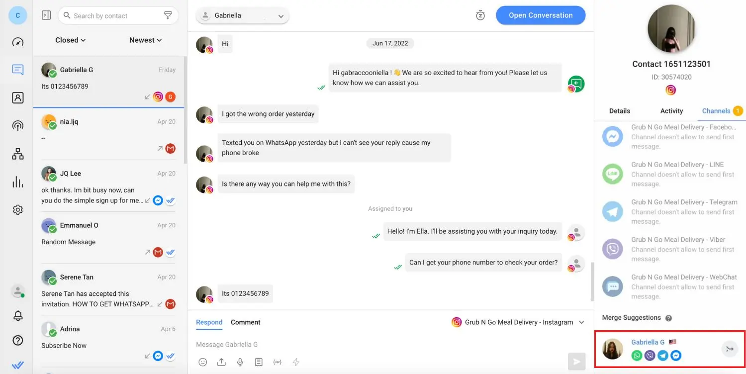 Facebook Messenger для обслуживания клиентов: Пример контактного слияния на respond.io.С ответом. , вы можете объединить все контактные данные и историю разговоров по каналам обмена сообщениями в единый профиль, чтобы получить общее представление о клиенте. Это поможет агентам понять контекст клиента и принять взвешенное решение о том, как им помочь.