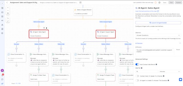 A screenshot showing how to set up AI Agent step