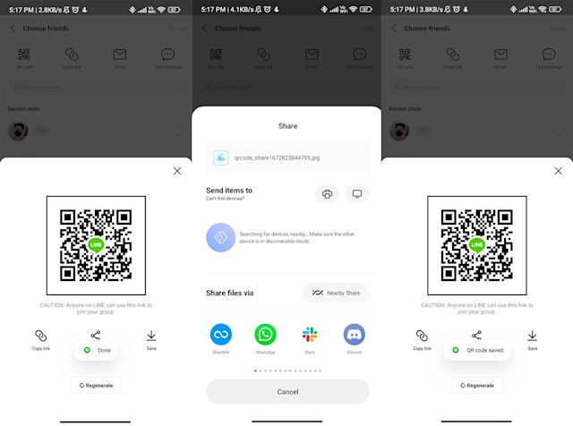 an image showing how to share your qr code or LINE link