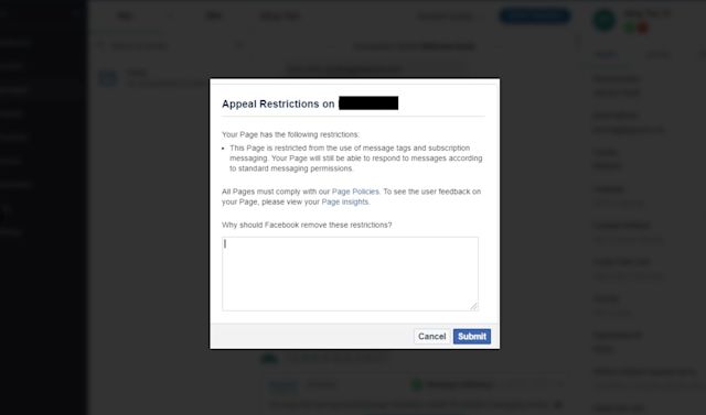 This is a picture of the Message Tag Ban Appeal Form. Facebook rarely bans someone permanently from using Message Tags, except in cases of serious violations. But if it happens, you can appeal by clicking on the link in the notification.