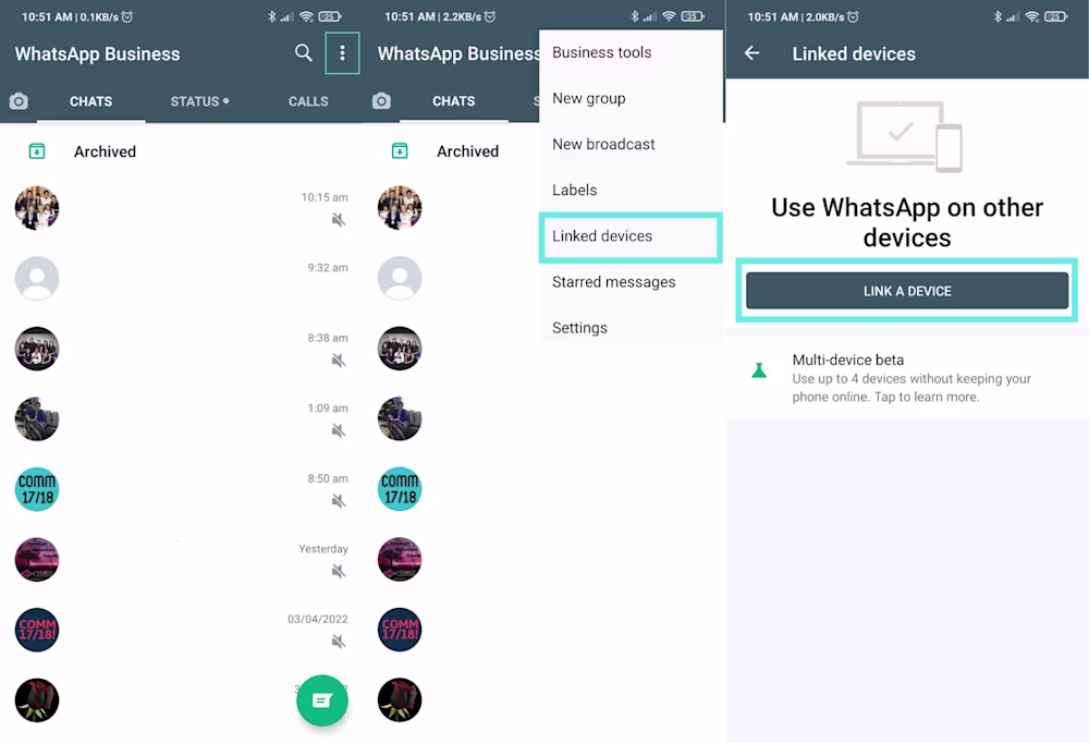 Cómo conectarse a la aplicación web de WhatsApp Business.