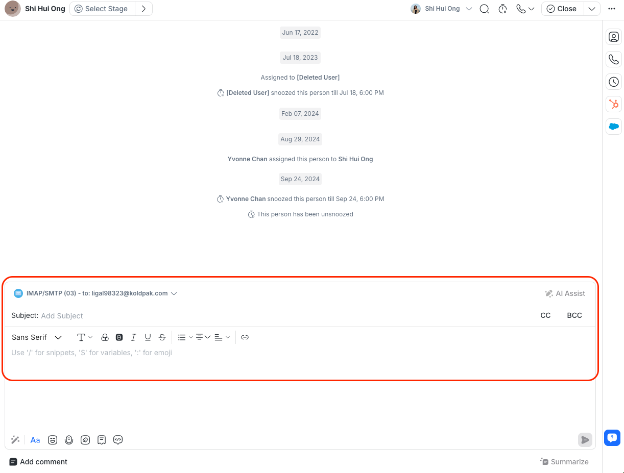 Email composer is like the message composer but for emails.
