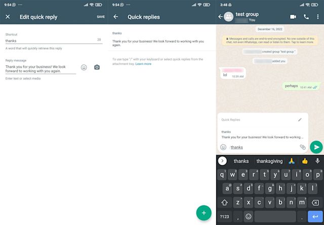 how to setup quick replies