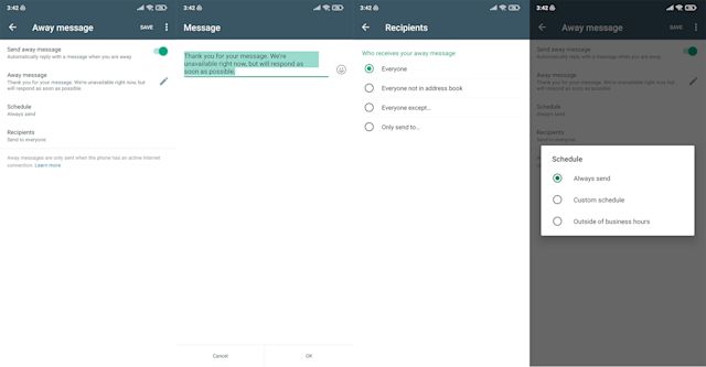 how to edit an away message