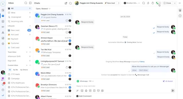 WhatsApp Business Calling API: calling button.