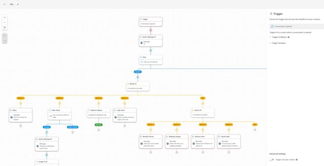 This is a screenshot that shows how to set up faqs with chat automation