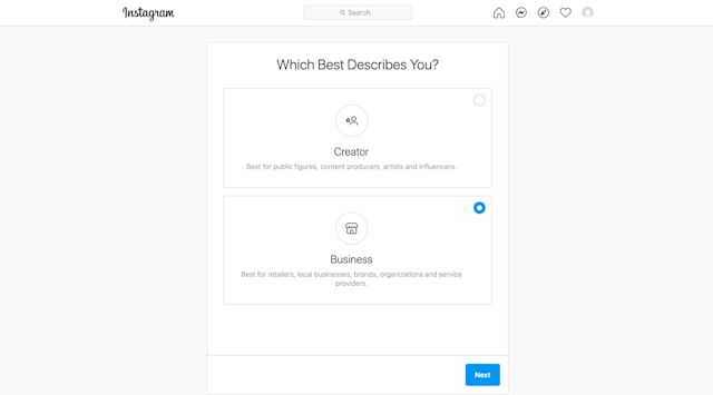 Choose Business and click Next. 