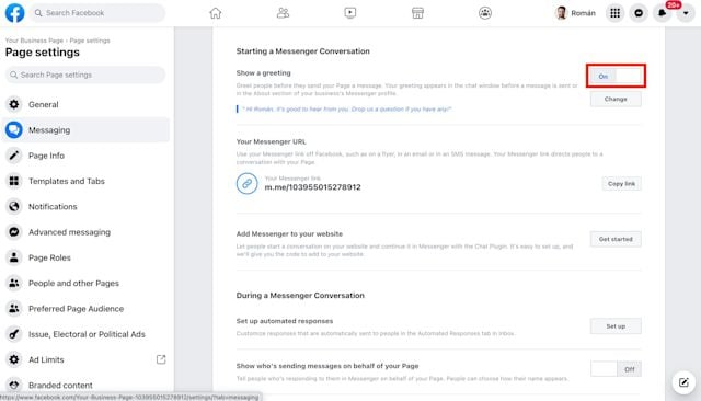 Sample Welcome Message for Facebook Page
