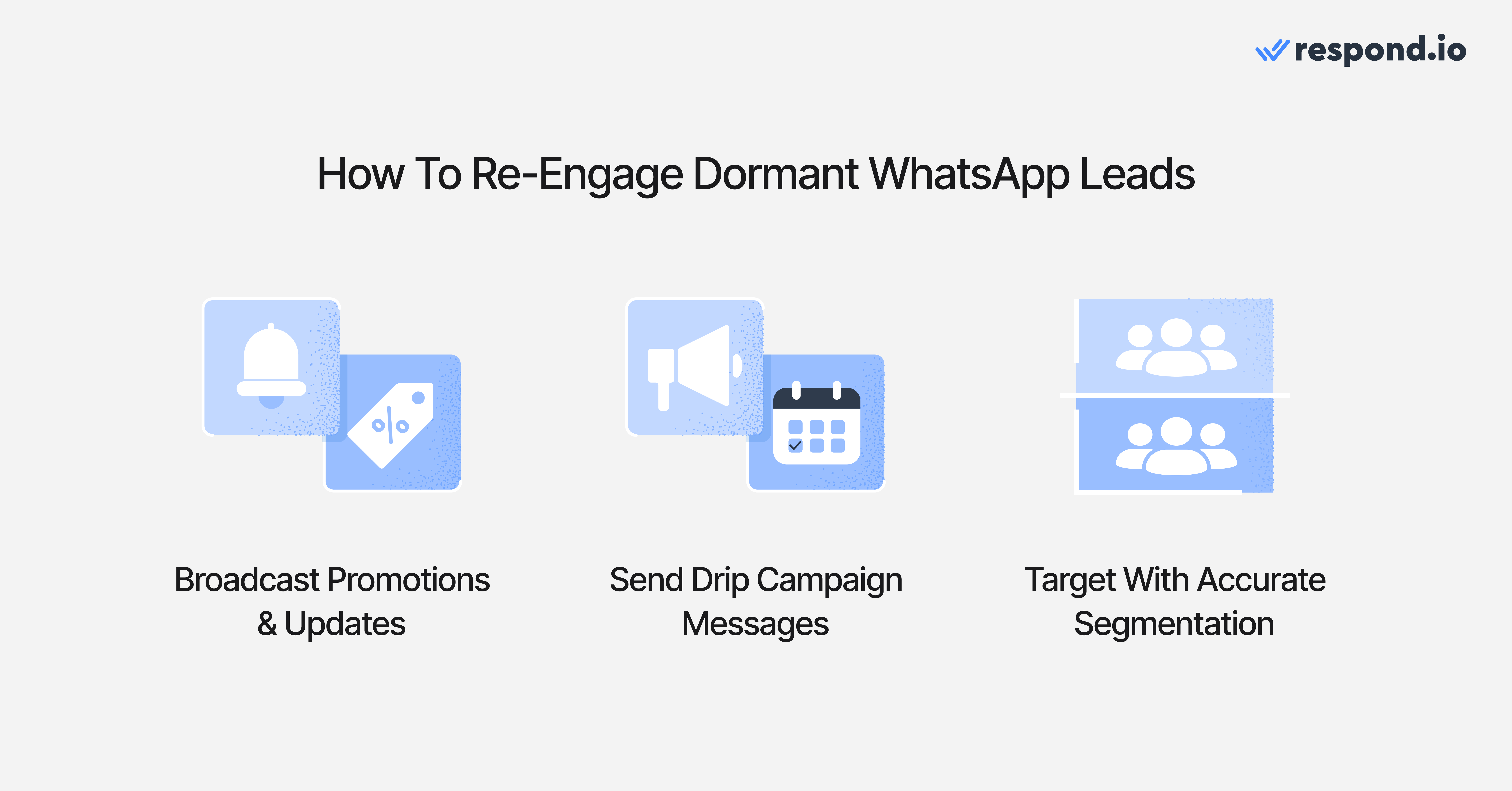 Not all leads convert immediately, and that’s normal. Maintaining visibility helps keep your business top of mind. Effective re-engagement methods include: - WhatsApp broadcasts for promotions, reminders or updates - Drip campaigns that warm up leads over time - Accurate segmentation, so contacts receive only relevant messages Keeping your lead’s details updated with lifecycle stages, tags and notes ensures re-engagement campaigns remain accurate and effective.