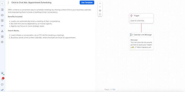 Screenshot showing an example of how to set up an AI agent for appointment scheduling