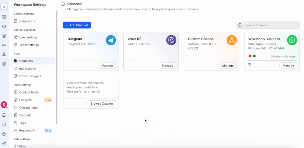 Image depicting omnichannel support on respond.io 
