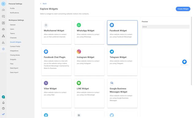 This is an image that shows how to set up Messenger widget. 