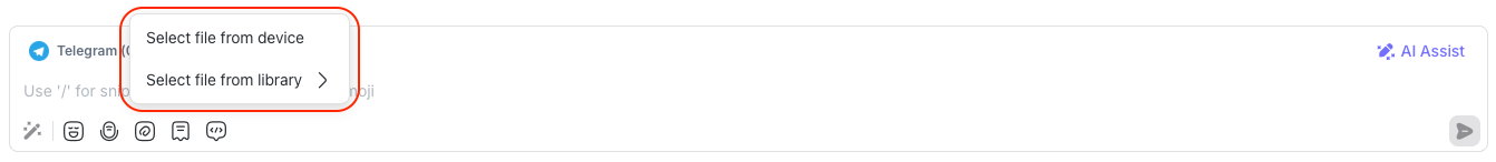 Choose how to send the file