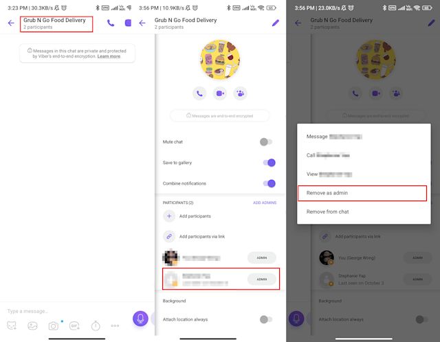 An image showing how to remove admins
