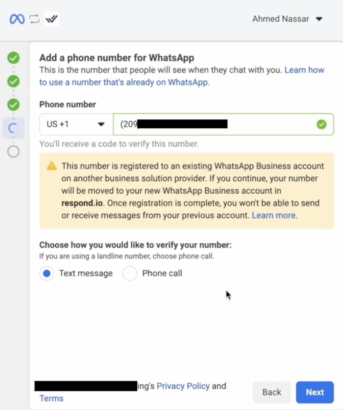 Step 3 - WABA migration