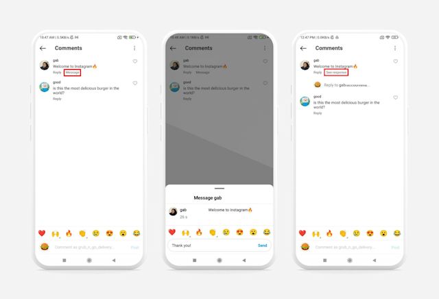 Image showing Instagram business chat: Private reply to Instagram comments. 
