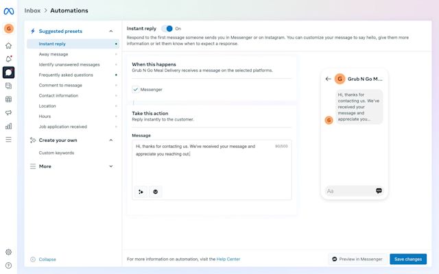 This is an image on how to set up facebook messenger auto reply 2020. Wonder how to set up auto reply on facebook messenger? Compose your Facebook Messenger auto reply message through Facebook Inbox. Read the blog for more info on how to change auto reply on facebook messenger.
