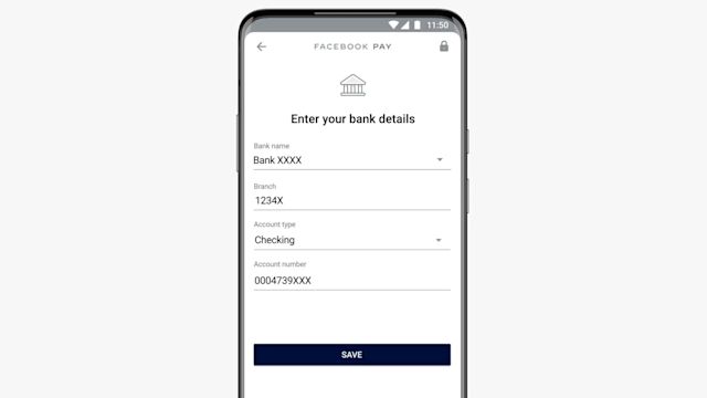 This image shows how to enter your bank details to activate your WhatsApp Pay account.